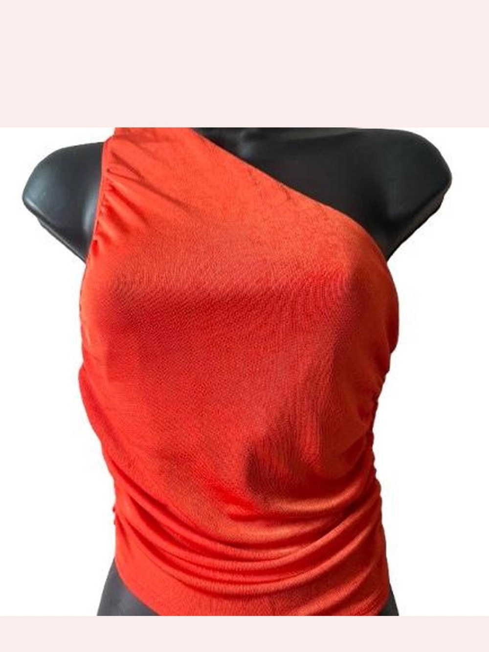 Asymmetrical One-Shoulder Red Women's Top